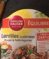 Mängden socker i Lentilles cuisinées Poulet & Petits légumes