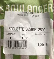 Mängden socker i Baguette Sesame