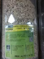 Mängden socker i Muesli céréales et fruits secs