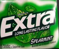 Mängden socker i Extra spearmint slim pack