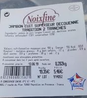 Mängden socker i Jambon cuit supérieur decouenne tradition 2 tranches