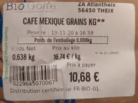 Mängden socker i Café Mexique grains