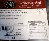 Mängden socker i Ventreche roulée