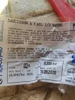 Mängden socker i Saucisson à l'ail 1/2 nature