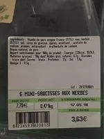 Mängden socker i Saucisses  aux herbes