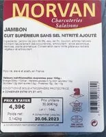 Mängden socker i Jambon cuit supérieur sans sel nitrité ajouté