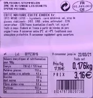 Mängden socker i COTE DE PORC NATURE CUITE