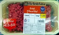 Mängden socker i British Minced Beef