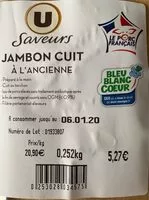 Mängden socker i Saveur jambon cuit à l'ancienne