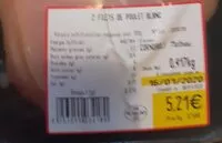 Mängden socker i Filet de poulet blanc