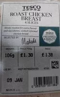 Mängden socker i Roast Chicken Breast