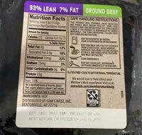 Mängden socker i Ground Beef 93/7