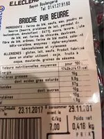 Mängden socker i Brioche Pur Beurre