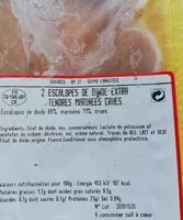 Mängden socker i 2 escalopes de dinde extra tendres marinées crues