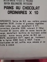 Mängden socker i pains au chocolat ordinaires