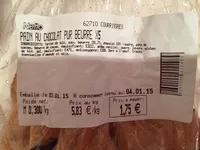 Mängden socker i Pain au Chocolat Pur beurre (x5)