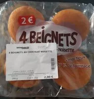 Mängden socker i 4 beignets chocolat noisette