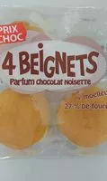 Mängden socker i 4 beignets chocolat noisette décongelés