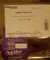 Mängden socker i Donuts Milka x 4