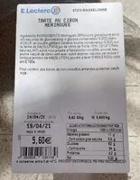 Mängden socker i Tarte au citron meringuée