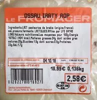 Mängden socker i Ossau iraty aop