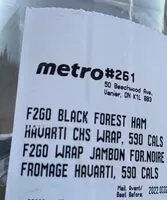 Mängden socker i Black forrest ham havarti cheese wrap