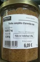Mängden socker i Purée d'amande bio (vrac)