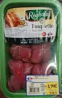 Mängden socker i Paupiette pure dinde