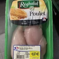 Mängden socker i 2 escalopes de poulet halal