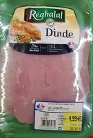 Mängden socker i 3 escalopes de dinde Halal