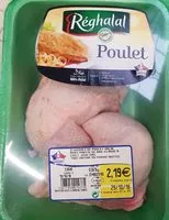 Mängden socker i 2 cuisses de poulet Halal avec partie de de dos classe A