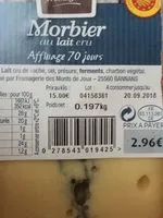 Mängden socker i Morbier au lait cru