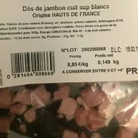 Mängden socker i Dès de jambon cuit