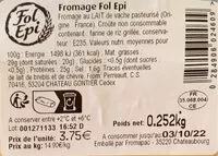 Mängden socker i Fol Epi