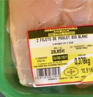 Mängden socker i Filets de poulet bio blanc