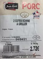 Mängden socker i Côtes échine de porc