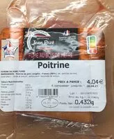 Mängden socker i Poitrine fumée au bois de hêtre