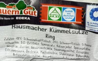 Mängden socker i Hausmacher Kümmelsülze