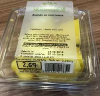 Mängden socker i Ananas en morceaux