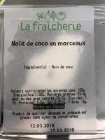 Mängden socker i Noix de coco en morceaux