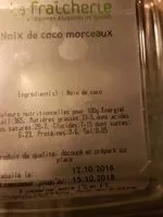 Mängden socker i Noix de coco en morceaux