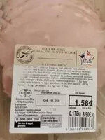 Mängden socker i Rôti de porc qualité supérieure