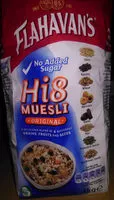 Mängden socker i hi8 muesli original, flahavan's