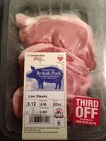 Mängden socker i Outdoor bred British pork - loin steaks