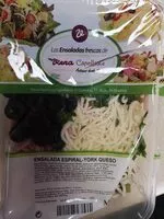 Mängden socker i Ensalada espiral-york queso