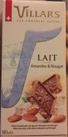 Mängden socker i Villars lait amandes et nougat