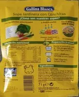 Mängden socker i Sopa jardinera con conchitas