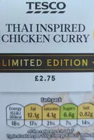 Mängden socker i Thai Inspired Chicken Curry Wrap