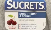 Mängden socker i Sucrets cherry sore throat candies