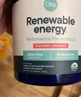 Mängden socker i Renewable energy, performance pre-workout, raspberry lemonade